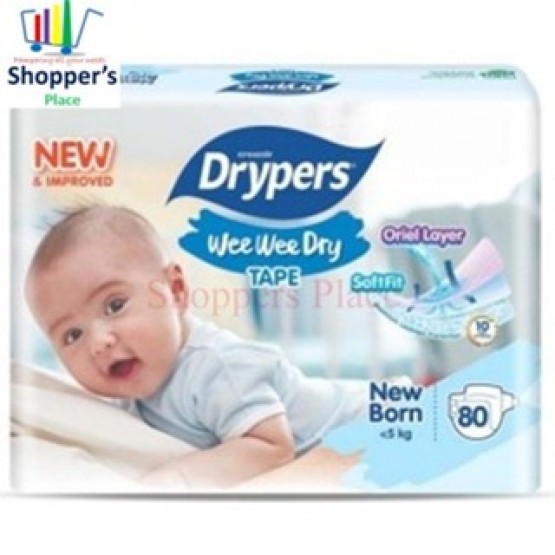 Drypers Wee Wee Dry Tape NB 80s (<5 kg)